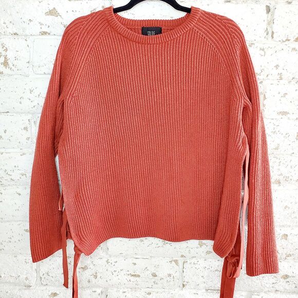 Goldie Sweaters - Goldie Womens Knit Jumper Sweater Side Ties Chunky Ribbed Pullover SZ M/L